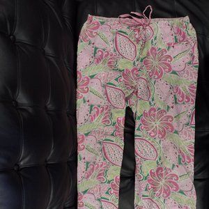 Vera Bradley New Without Tags Pants Pajamas 100 percent cotton Paisley Pink L